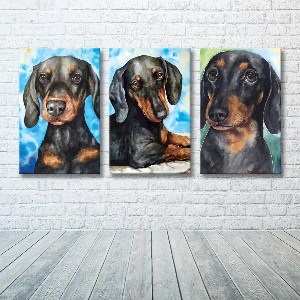 

Dachshund Puppy Pictures Home Decoration Animals Nordic Canvas Painting Wall Art Posters and Printing Home Decoration