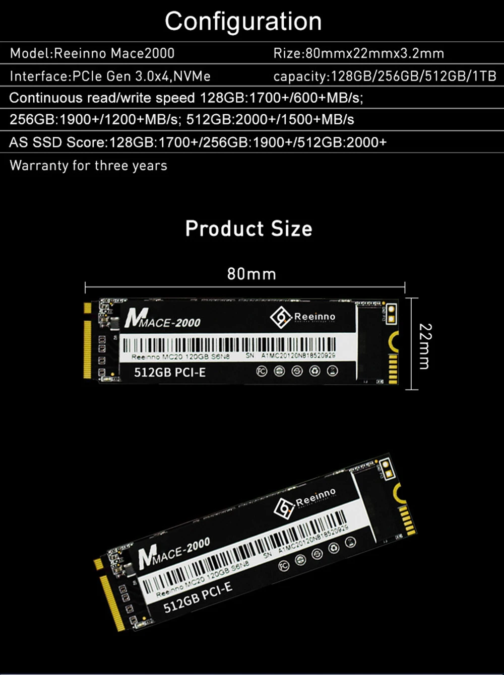 Reeinno Mace2000 ssd m.2 PCIe Nvme 2280 128 ГБ 256 512 1 ТБ 3D NAND флэш-накопитель 8 ГБ/сек. Внутренний твердотельный накопитель для ноутбука, настольного компьютера