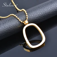 sinleery stainless steel jewelry minimalist geometric couple gold color womens pendant long necklace 2021 new arrival zd1 ssk