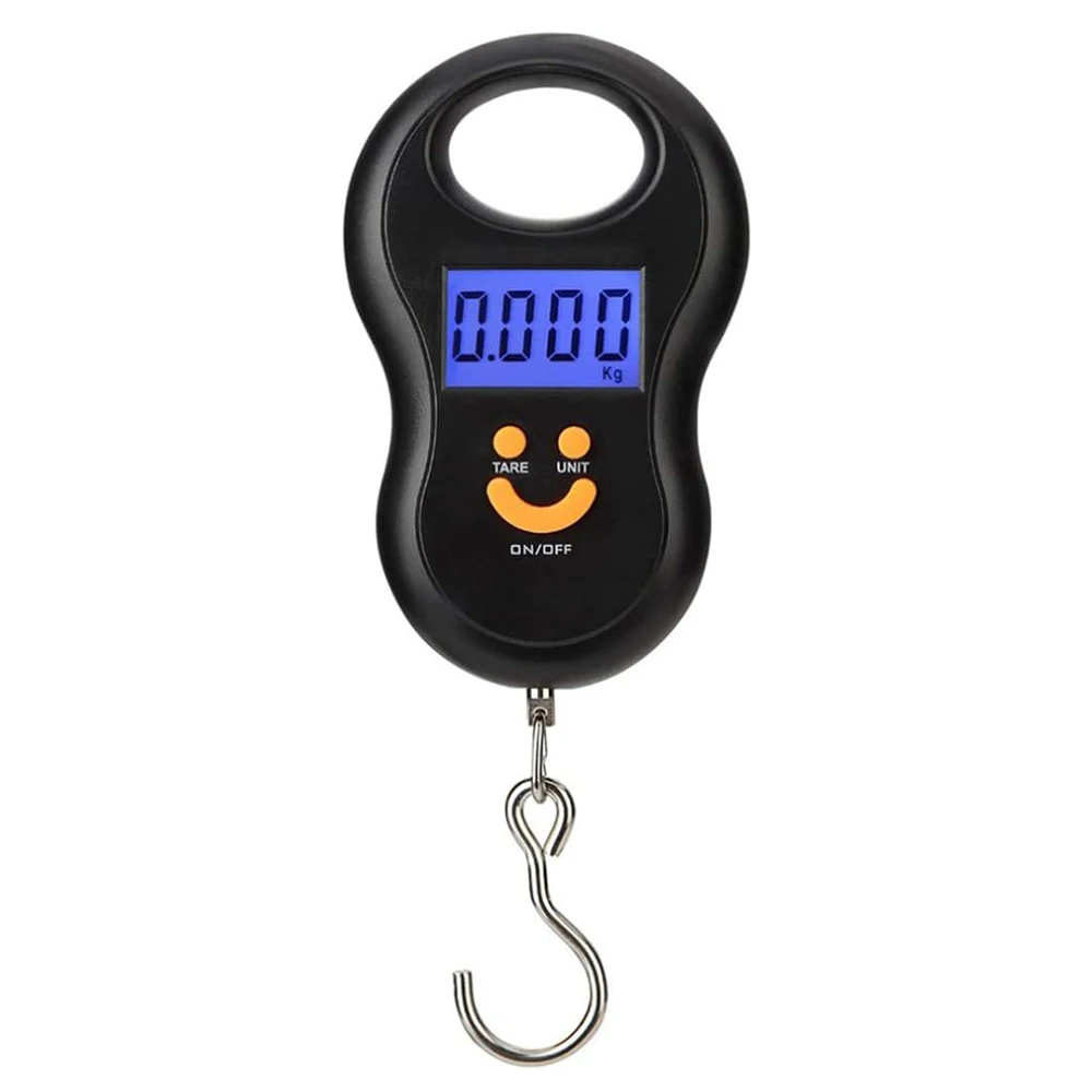 

Scale Portable 50 Kg 10g Hanging Scale Digital Scale BackLight Electronic For Fishing Weights Pocket Scale Luggage Scales Black