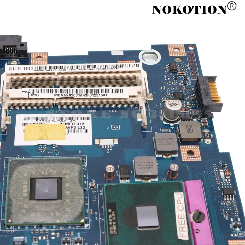 NOKOTION MBN7602001 MB.N7602.001 LA-4854P Для материнской платы ноутбука Acer Emachines 5732 E527 GL40 DDR3 с бесплатным процессором.