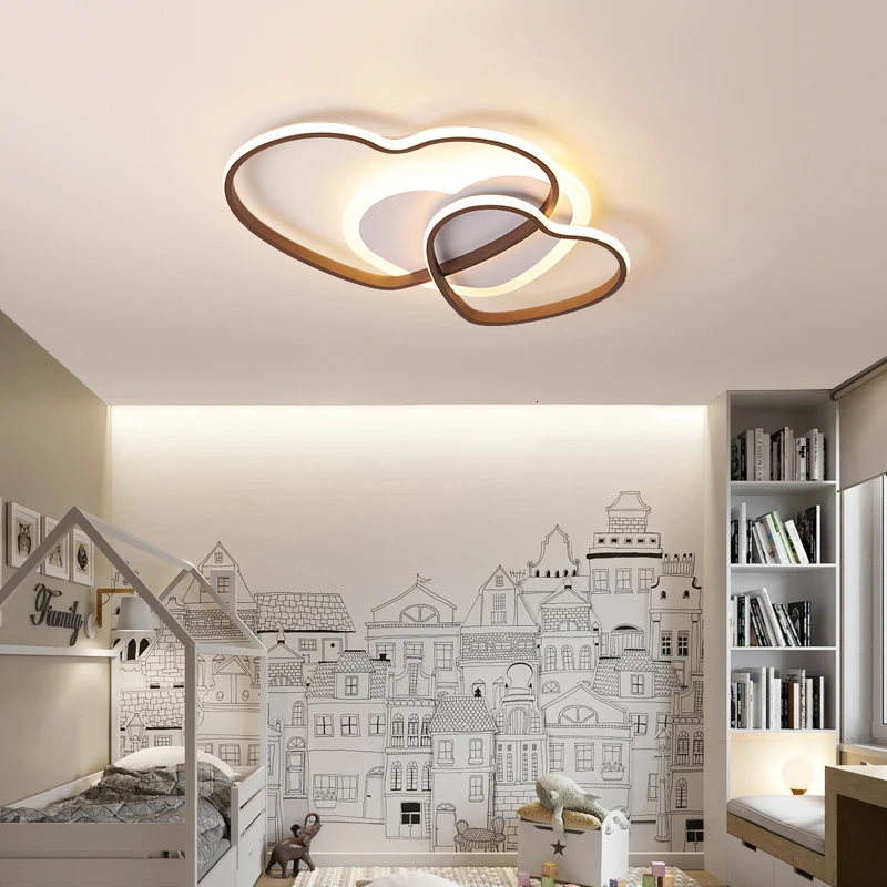 

New Modern Led Chandelier Lights For Bed Room White+Brown Frame modern chandelier Lampara De Led Home Lighting Fixtures110V 220V