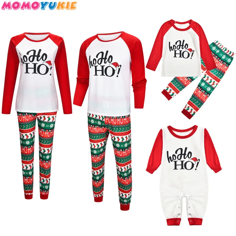 

2020 Winter New Family Christmas Pajamas Set for Adult Baby Kids Homewear Dad Mom Boys Girls Cartoon Print Plaid Clothes Outfits