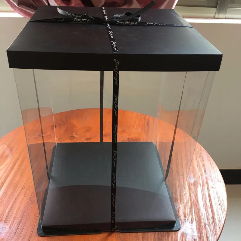 Супер большая прозрачная упаковочная коробка с розовым медведем Подарочная