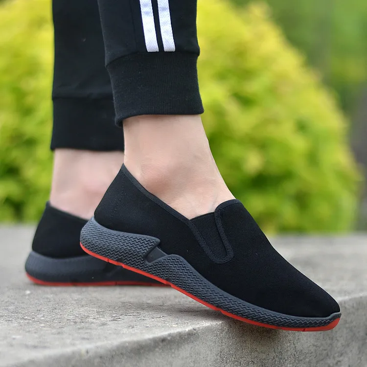 

2021 Autumn new cow tendon bottom cloth noodle shoes sneakers men a stirrup breathable casual work shoes