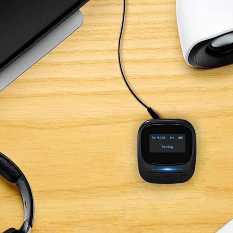 

Bluetooth 5.0 Audio Transmitter Receiver OLED Display Aptx LL AAC Stereo Wireless Adapter AUX RCA for TV Car PC Speaker
