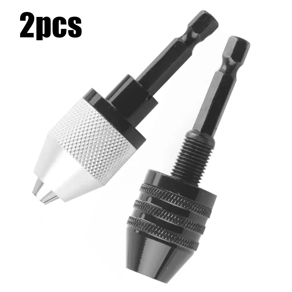 

Drill Chuck Adaptor Keyless Converter 0.3-3.6mm 0.3-6.5mm With 1/4inch Hex Shank 2PC Drill Screwdriver Impact Driver AdaptorTool