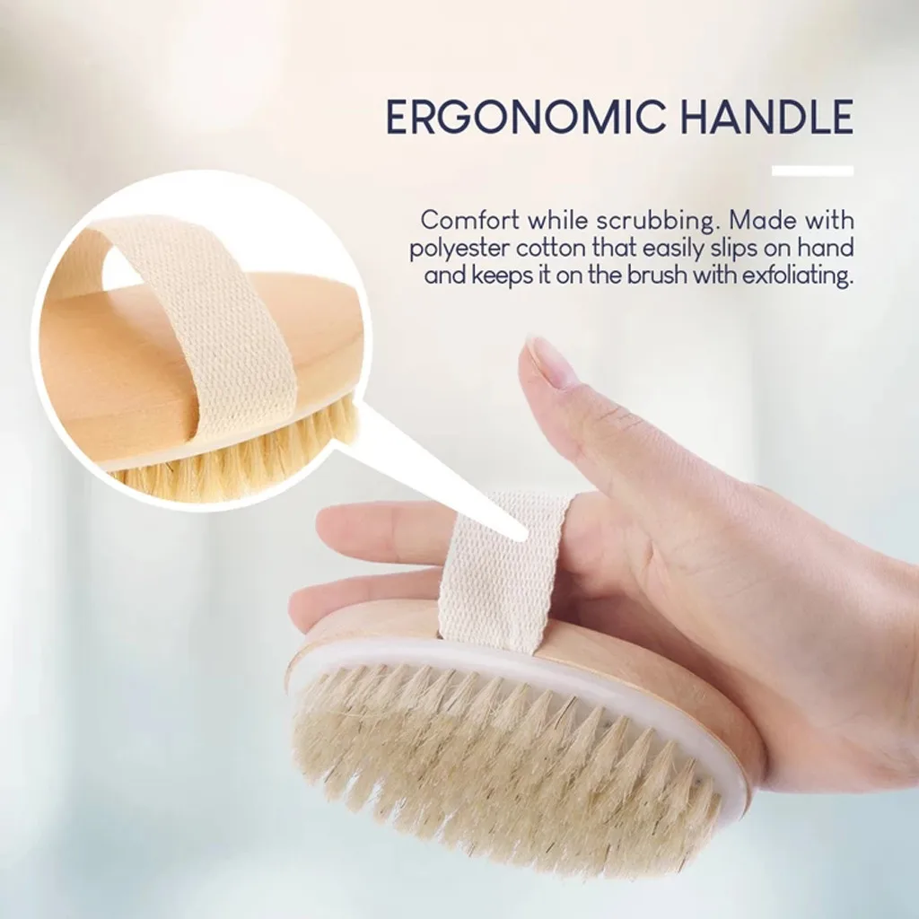 Мягкая натуральная щетина для сухой кожи щетка ванны удаления перхоти