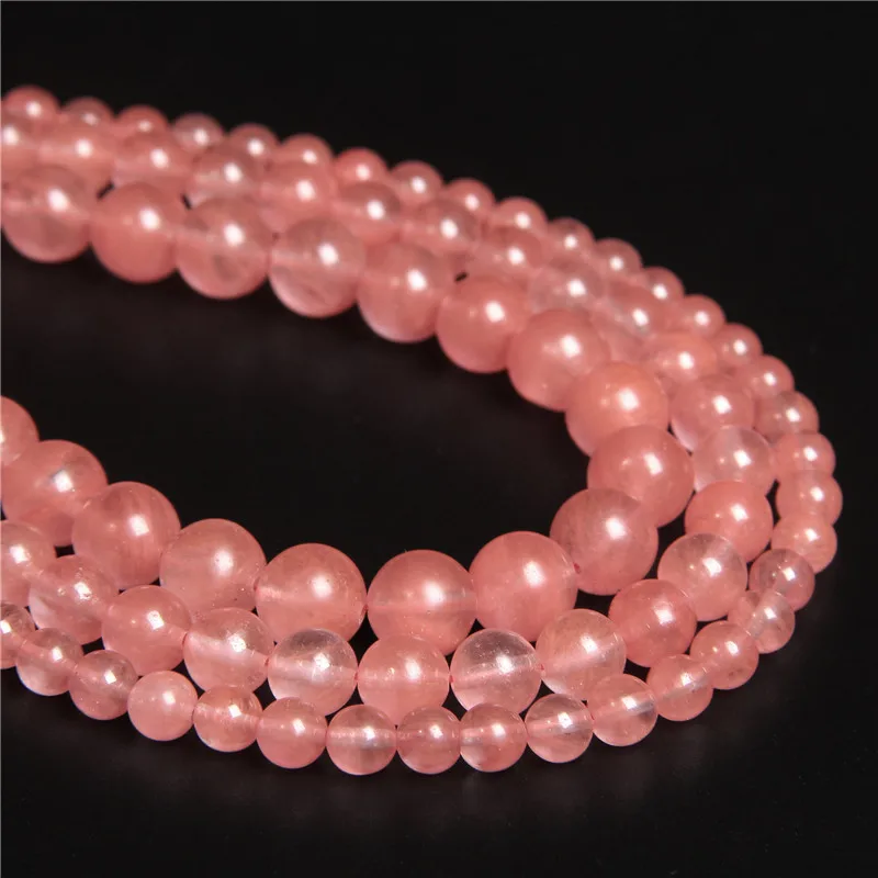 Полированные розовые бусины-разделители из арбуза и турмалина для изготовления