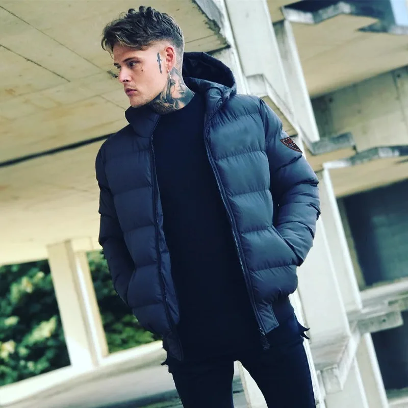 Zogaa 2019 мужская куртка парка модная зимняя Хлопковая короткая с капюшоном