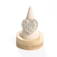 bamboo beige velvet fingertip cone ring display stand case ring holder jewelry display stand ring showcase storage accessories