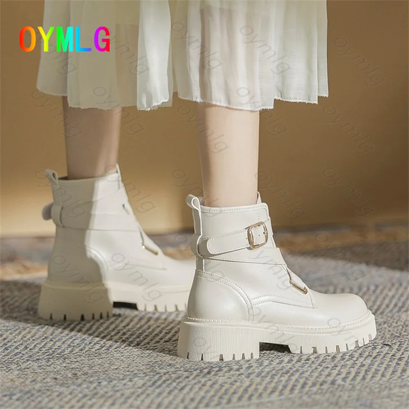 

Martin boots women's spring autumn single boots 2021 new women's boots thick-soled short boots thin round head cross strap boots