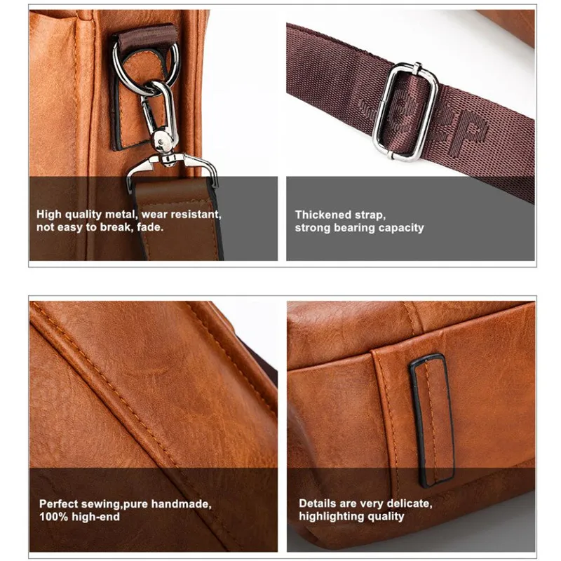 JEEP BULUO Briefcase Portable Male Business Men's Casual Simple Multi-Function Large Space Computer 14-inch Computer Man Bag