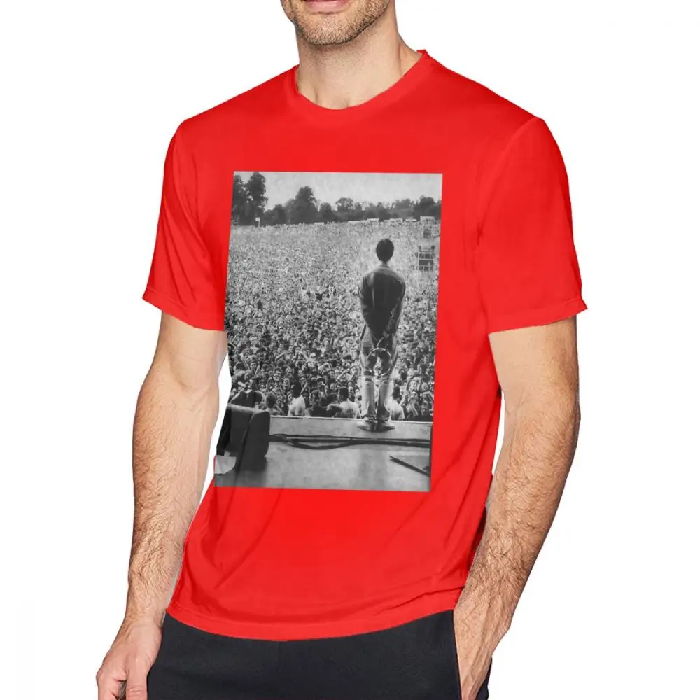 Футболка Oasis, футболка Oasis Knebworth, Пляжная футболка с принтом, свободная Милая Мужская футболка с коротким рукавом из 100 хлопка - Цвет: Red