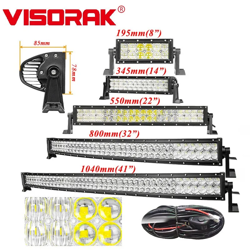 VISORAK 9-32 V 5D изогнутый SUV светодиодный свет бар внедорожный Автомобильный светодиодный бар для внедорожников 4WD 4x4 грузовик ATV транспортных средств внедорожный светодиодный рабочий светильник
