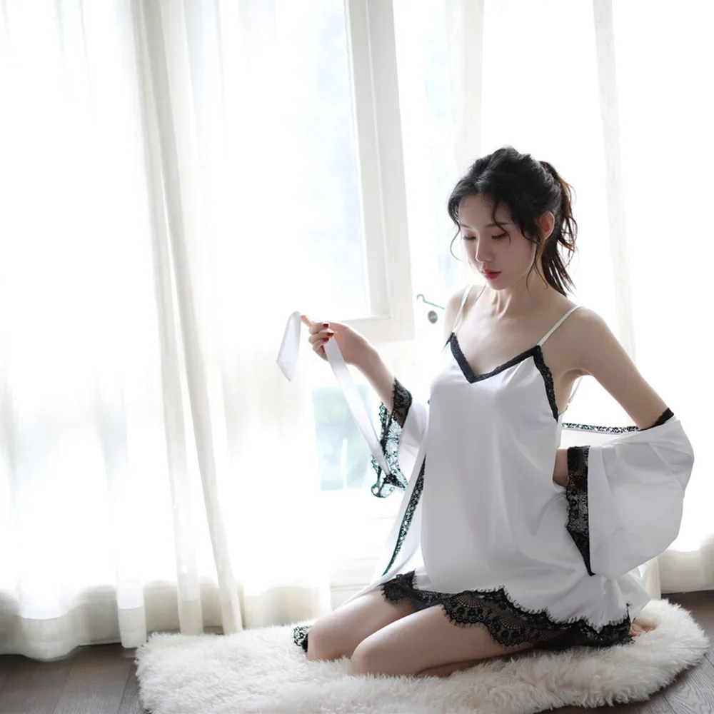 Высококачественные платья с рукавом до локтя для женщин пикантное кимоно в