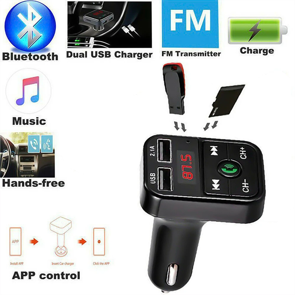 Автомобильный FM-трансмиттер с Bluetooth 5 0 + EDR беспроводной аудио-приемник функцией