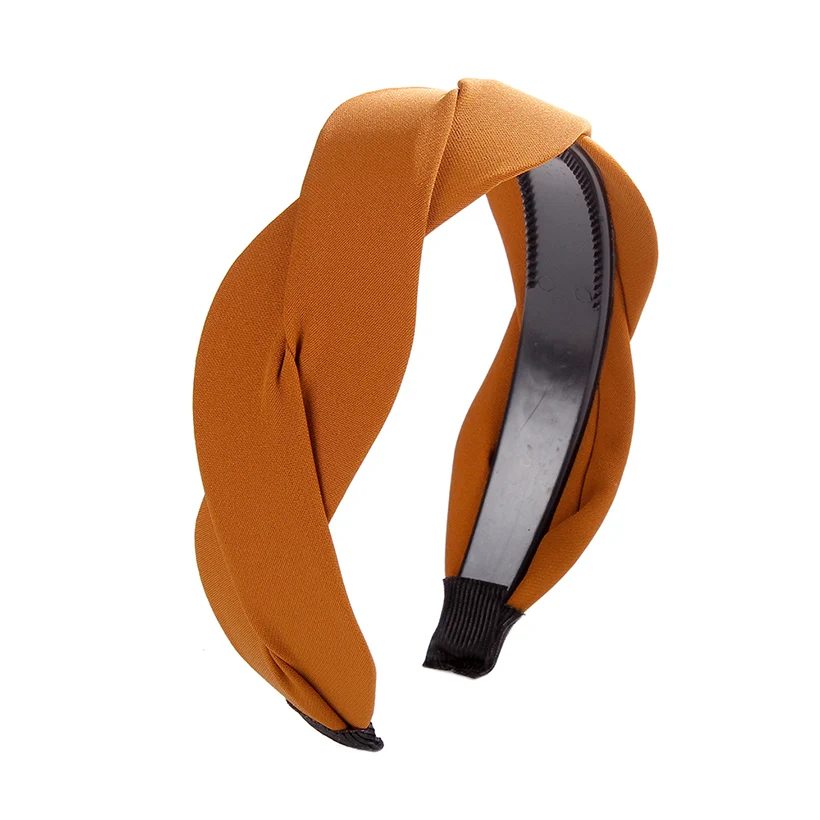 satin F LEVAO Serpentine Winding Cross Headband Vintage Hairbands Bezel Turban Women Girls Hair Accessories Hair Hoop Headwear Fashion - Цвет: satin F