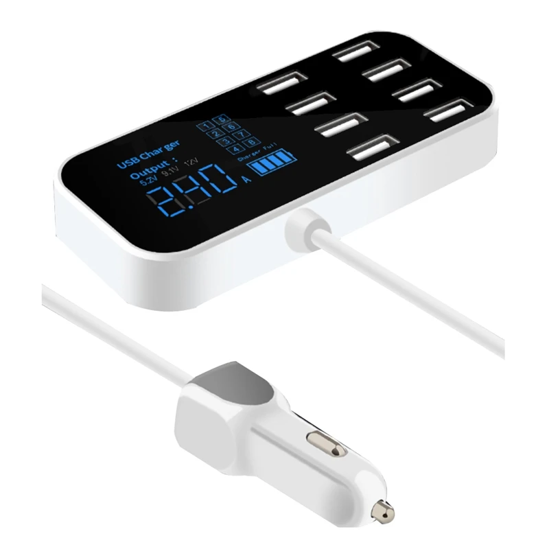Автомобильное зарядное устройство с 8 USB-портами 40 Вт 2 4 А | Электроника