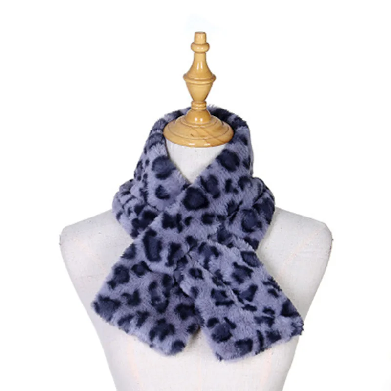 Зимний утолщенный плюшевый шарф с леопардовым принтом Женский Теплый накладной