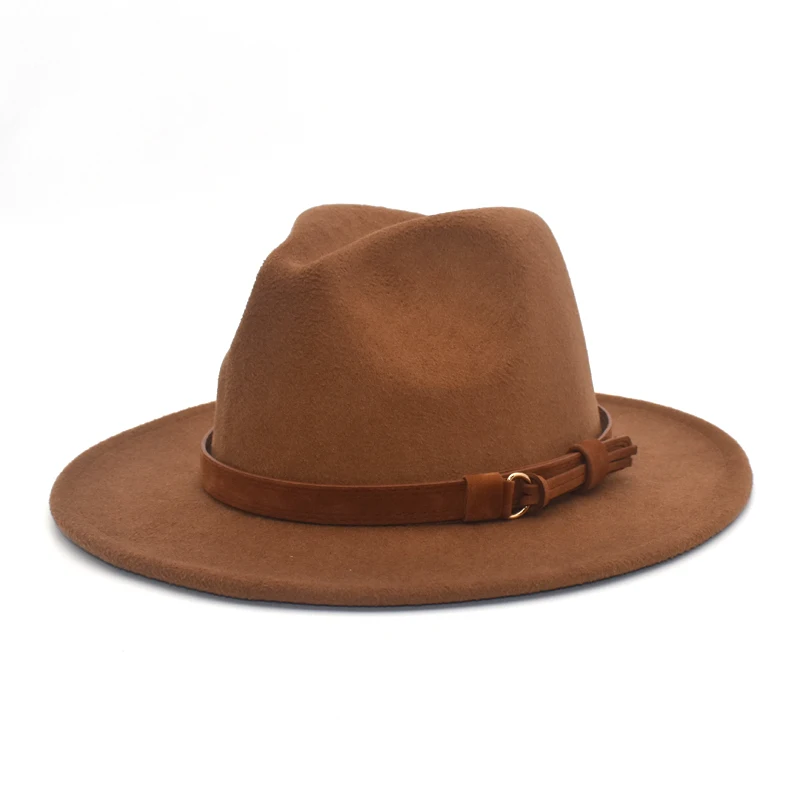 New Fashion Men's Fedora Hat Ladies Fashion Jazz Hat Summer Spring Black Wool Blend Hat Outdoor Hat F82