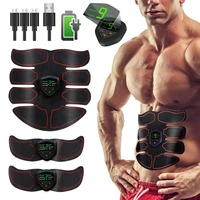 abs trainer fitness training gear ems abdominal muscle stimulator with lcd display usb rechargeable home gym electrostimulation