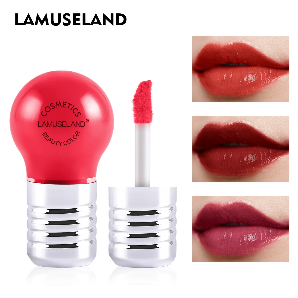 

12 Colors Matte Lipgloss Liquid Lipstick Lasting Waterproof Cosmetic For Gril Lamp Lip Gloss 9g Makeup Brand LAMUSELAND #L18L21