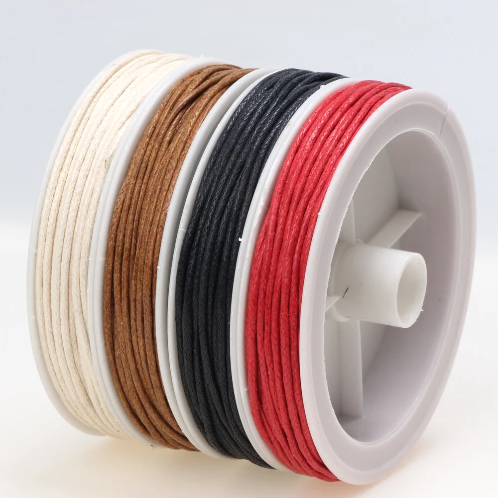 

NEW 1.0mm 12M/Roll Cotton Wax Line Cord Thread String Strap Necklace Bracelet Rope DIY Jewelry Making