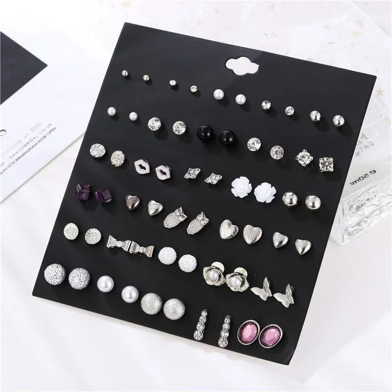 

30Pairs/Sets Unusual Earrings For Women Star Moon Flower Butterfly Cross 2021 trend Jewelry Accessories Gift
