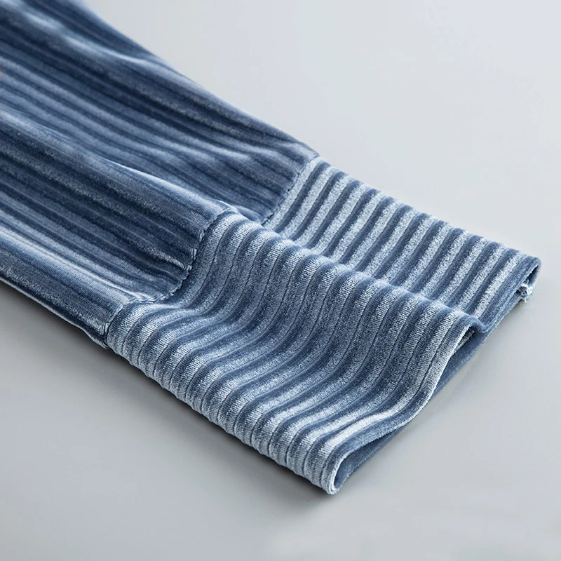 Женская ночная рубашка Осенняя с длинным рукавом Золотая бархатная кружевная