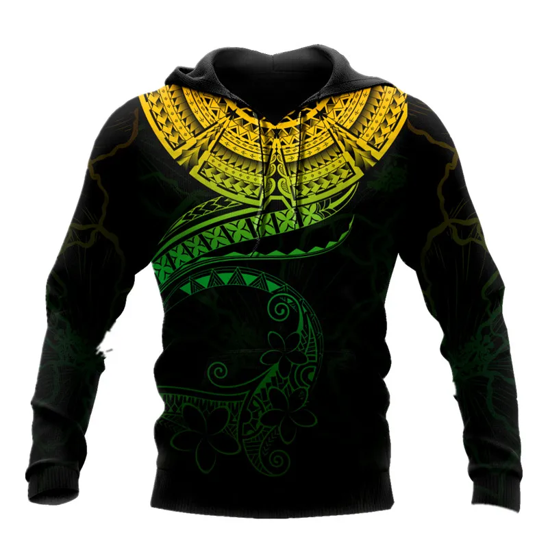 

Polynesian tattoo and color 3D printing autumn men's sweatshirt unisex casual pullover zipper hoodie fashionable street hoodie