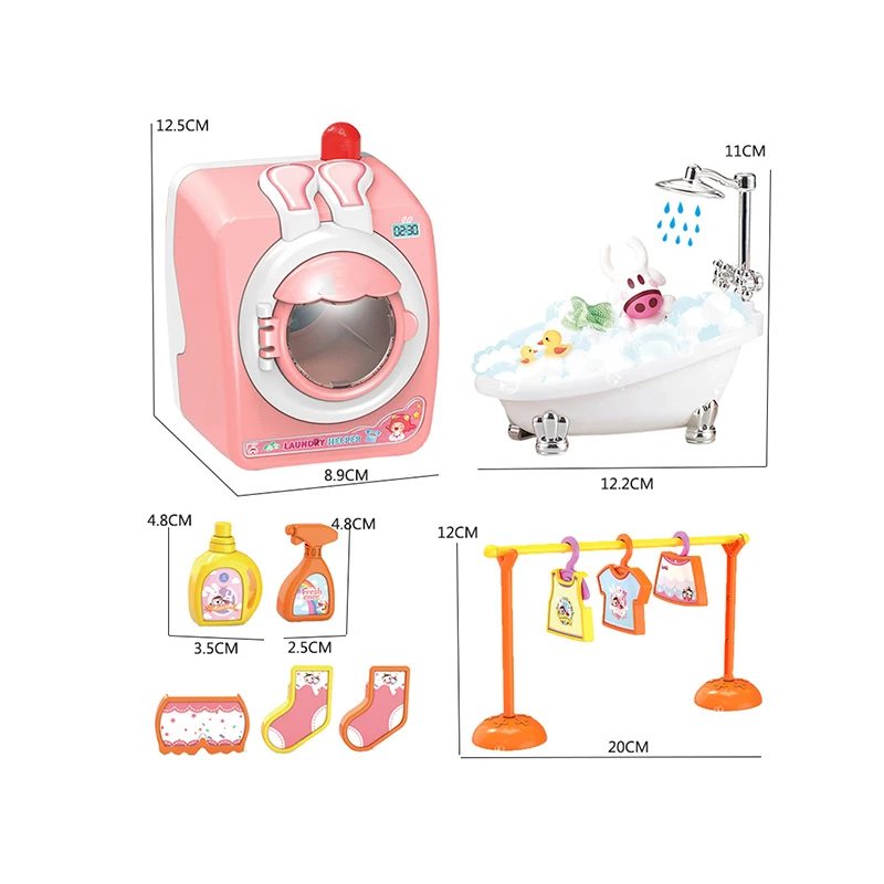 

Simulation Automatic Washing Machine House Furniture Accessories Pretend Washing Machine Toy House Children Toys Kids Gift