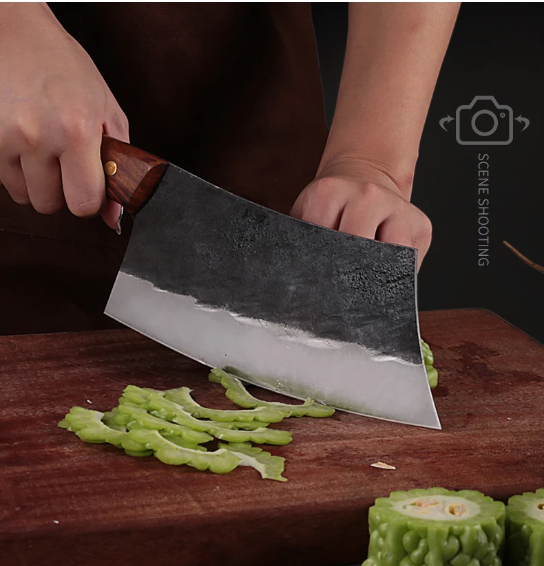 DENGJIA КИТАЙСКИЙ ручной работы кухонный нож из углеродной стали овощные ножи и мясник нож для нарезки тонкая ручка ручной работы