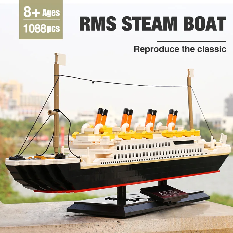 Yeshin PG15005 игрушки из фильма 1088 шт. модель парового корабля MOC RMS строительные блоки