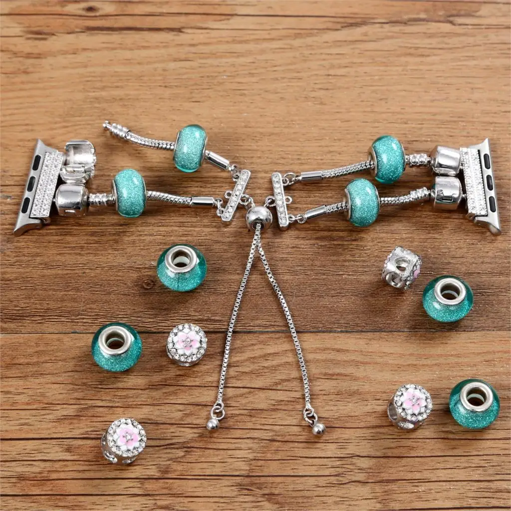 DIY Manual Strap For Apple watch Band 40mm 44mm 42mm 38mm Women Charm bracelet for iWatch band series 5 4 3 38 40 42 44 mm
