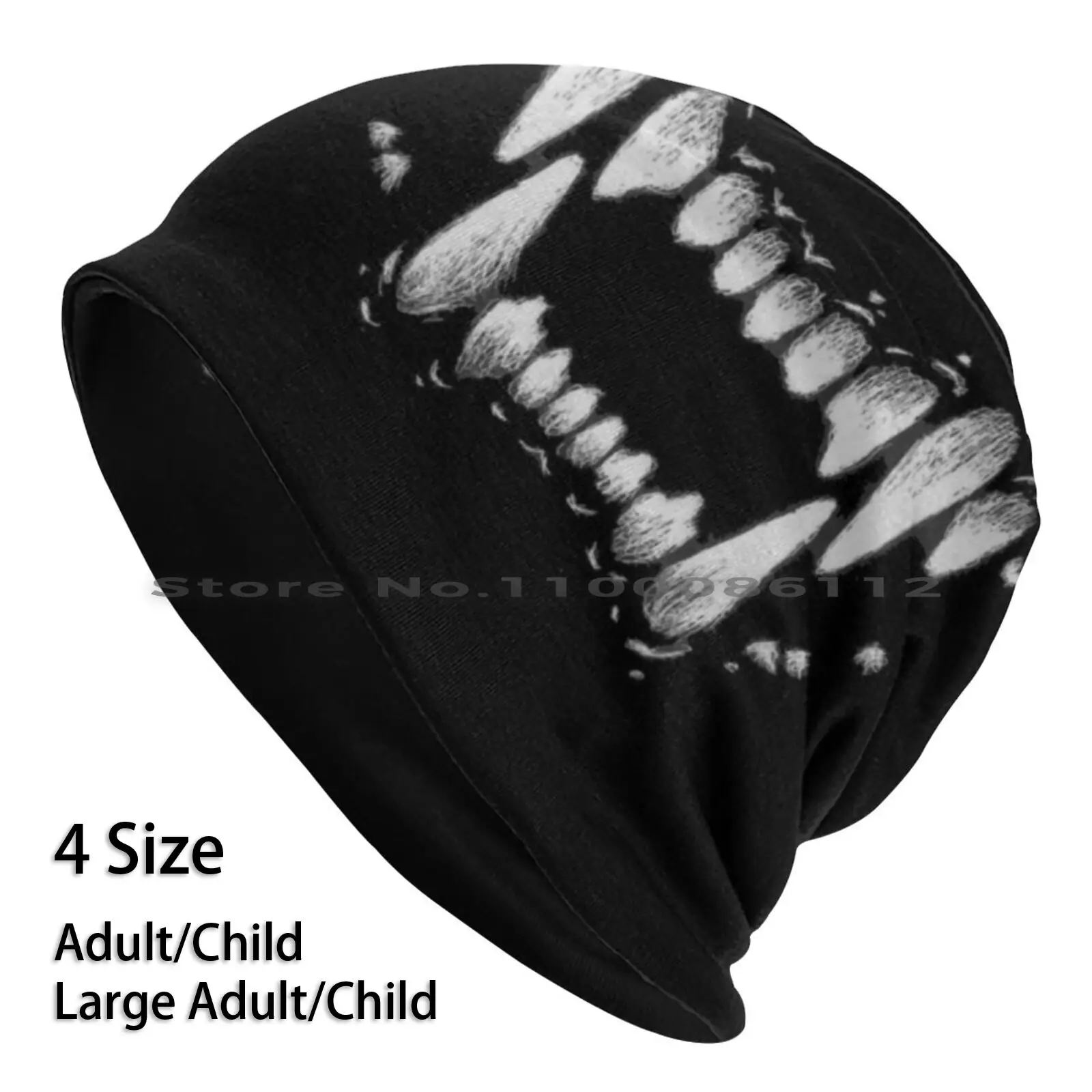 

Wolf Teeth Beanies Knit Hat Teeth Goth Creepy Horror Mask Animal Fangs Werewolf Growl Snarl Brimless Knitted Hat Skullcap Gift