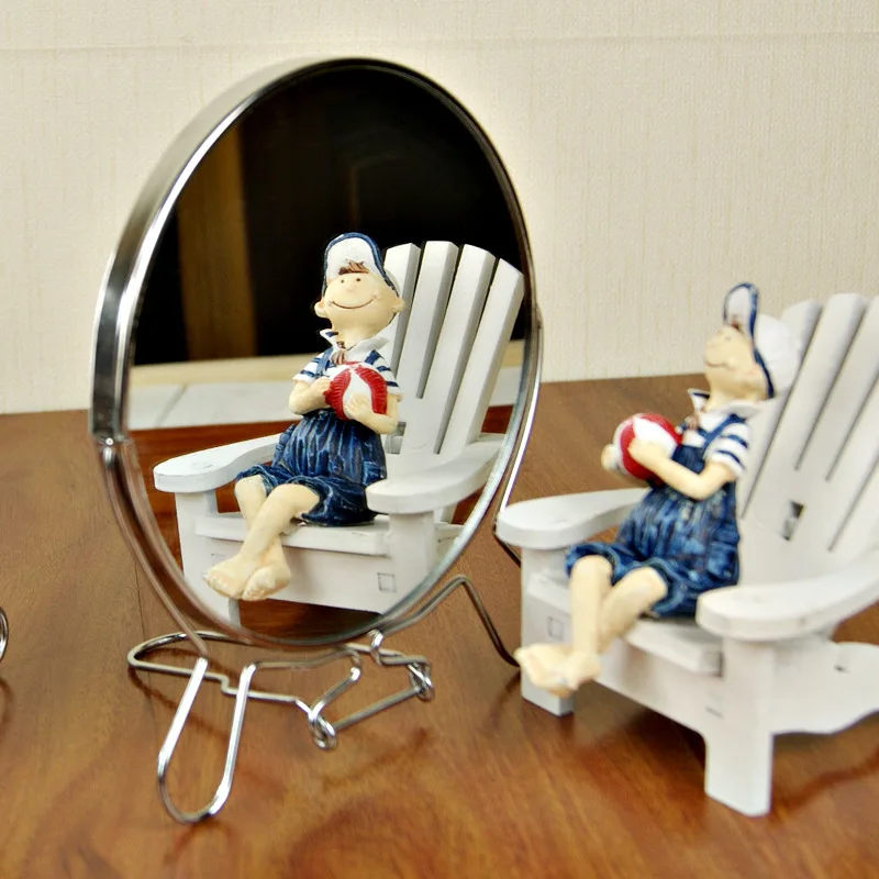 Вращающееся женское настольное зеркало двустороннее свадебное из нержавеющей