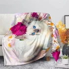 Одеяло с милым рисунком кота, флисовое плюшевое теплое одеяло для дивана, детская комната, одеяло для девочек-подростков