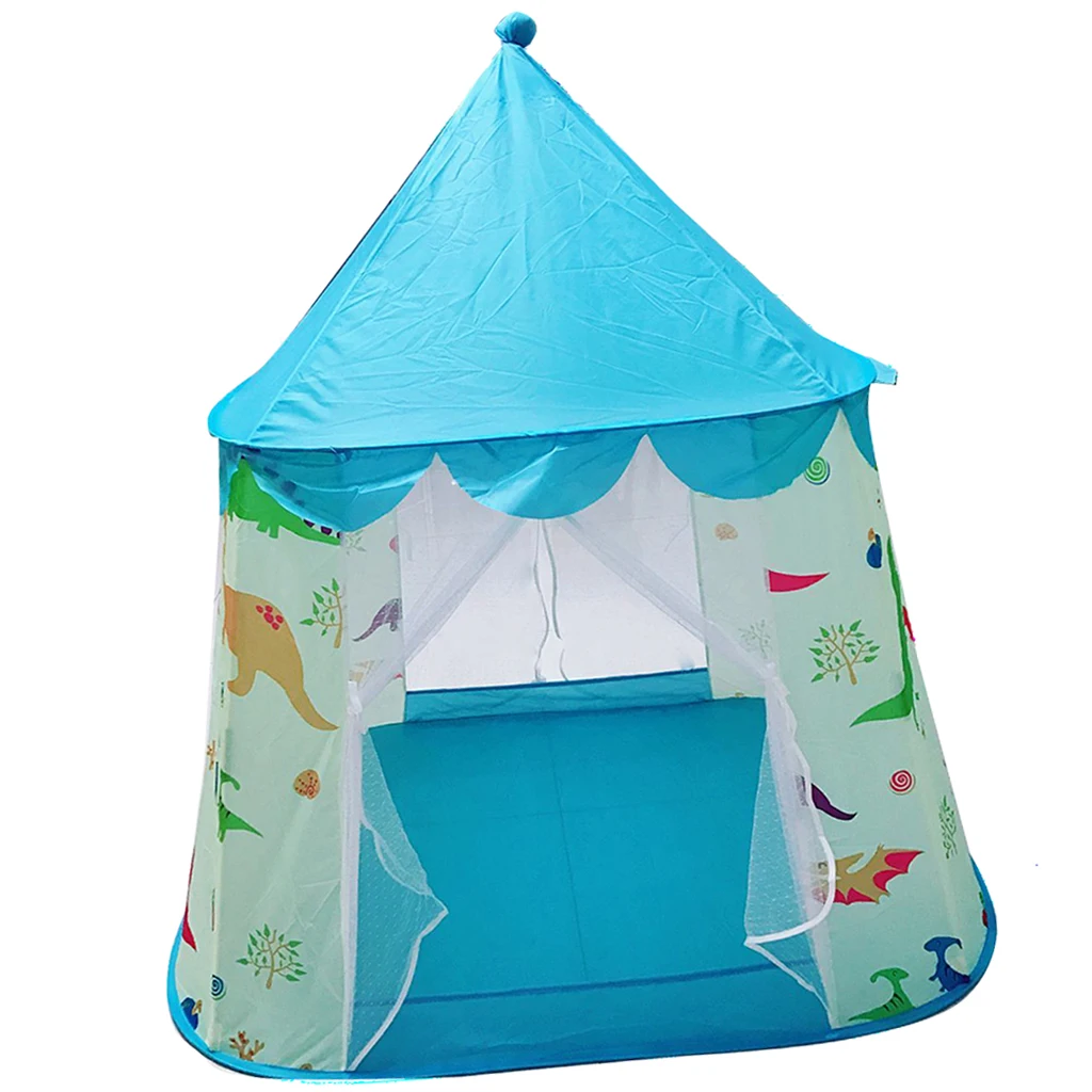 

Blue Dinosaur Themed Tent Children Playhouse For Kids Indoor Outdoor Play