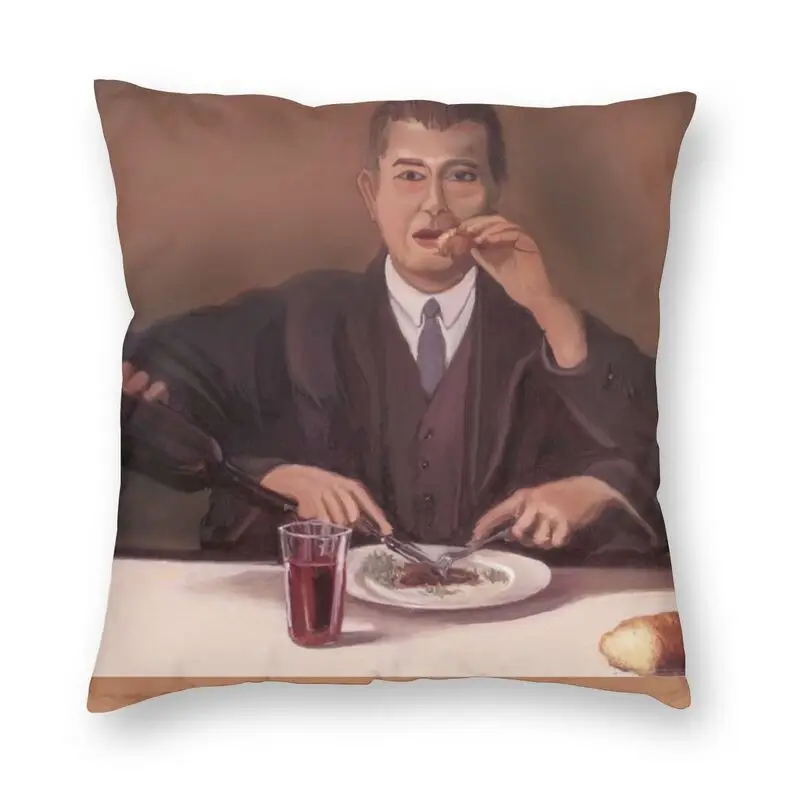 

Rene Magritte Self Portrait Cushion Covers Sofa Decoration Surrealist Art Square Throw Pillow Cover 40x40