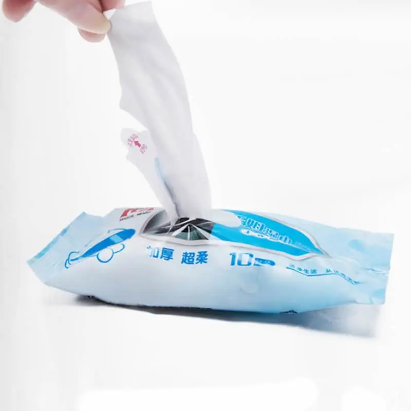 1 пакет (10 шт) одноразовые влажные салфетки для кожаных туфель сандалий ткань