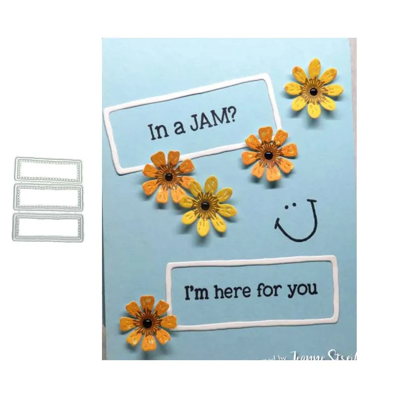 

2021 New Design Metal Cutting Dies Three Rectangles Craft Scrapbooking Handmade Knife Mould Blade Punch Stencils Dies Cut Model