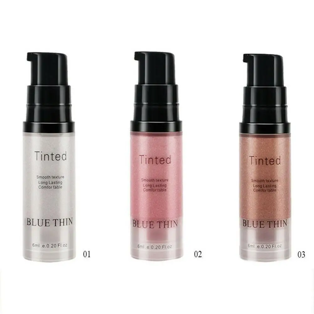 Blue Thin Face Highlighter Cream Liquid Illuminator Makeup Shimmer Glow Kit Make Up Facial Brighten Shine Brand Cosmetic |