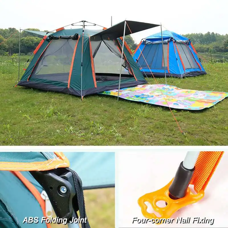 

Aluminum Pole Automatic Outdoor Camping Wild Tent 3-4 Persons Awning Garden Pergola Waterproof Large Family Tents 215*215*142cm