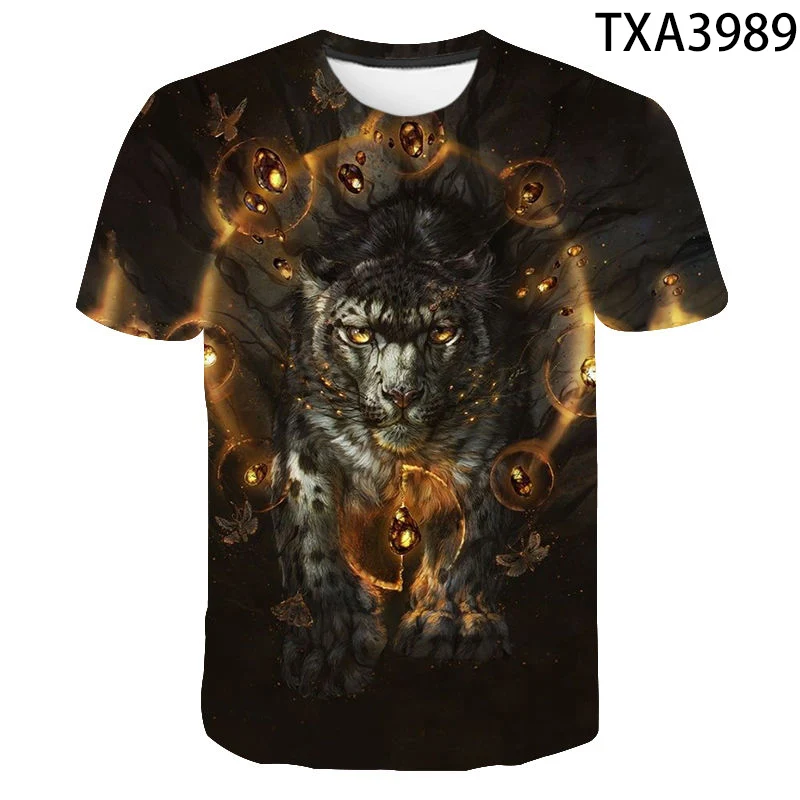 

Cool Tiger T Shirt Men Women Children 3D Prined 2020 Animal Short Sleeve T-shirt Summer Fashion Tops Casual Boy Girl Kids Tees