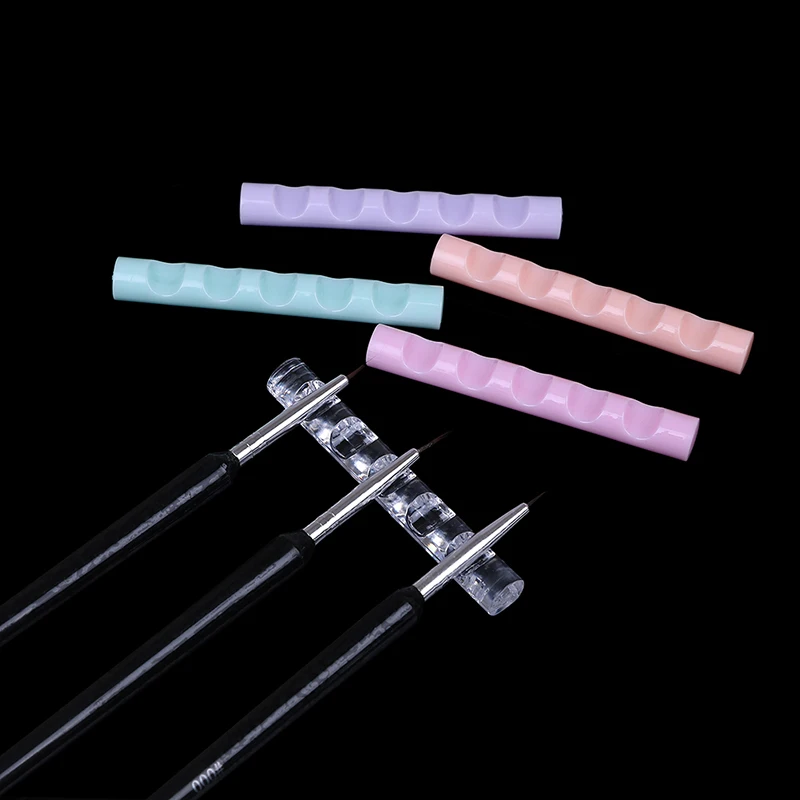 

5 Grids Nail Art Painting Brush Pen Holder Stand Shelf Display Acrylic Clear Carrier Storage Rack Rest Tips Salon Manicre Tools