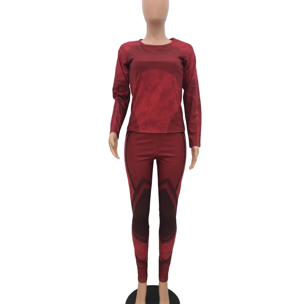

Floral Printed Casual 2 Two Piece Suit Women's Costumes Sportswear Long Sleeve Sweatshirt and Fitness Legging Activewear Outfits