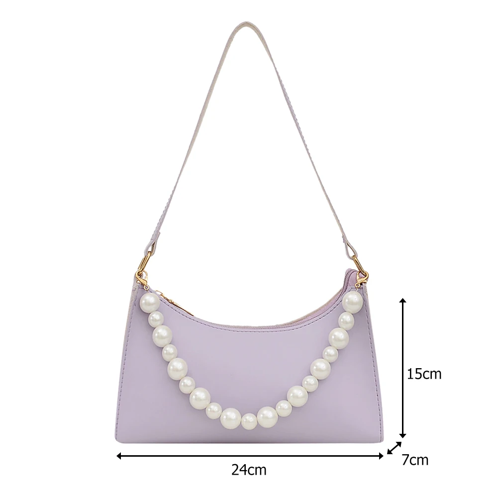 

Fashion Exquisite Shopping Bag Portable Women Pearl Shoulder Bag Elegant Leather Handbag Lady Travel Tote Purse