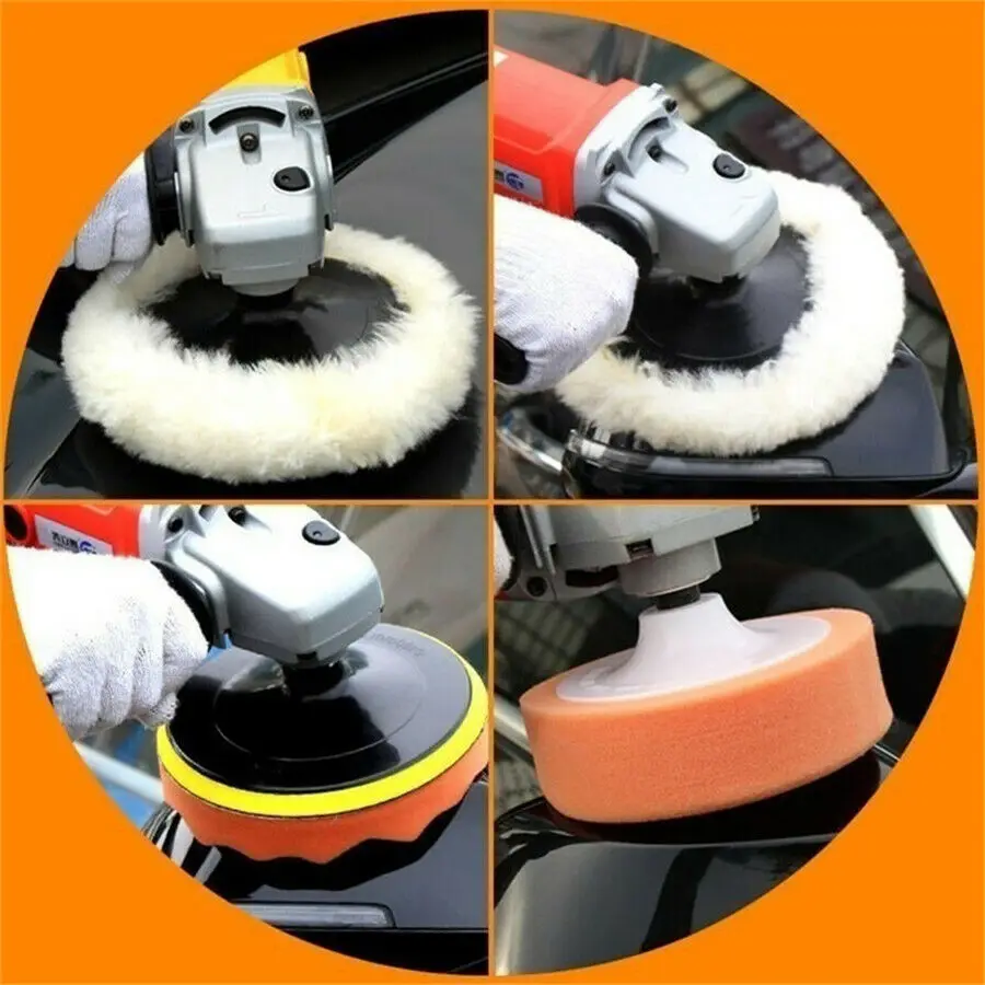 

Plastic+sponge 18pcs 6inch Buffing Waxing Polishing Sponge Pads Kit Set For Car Polisher Drill High Quality