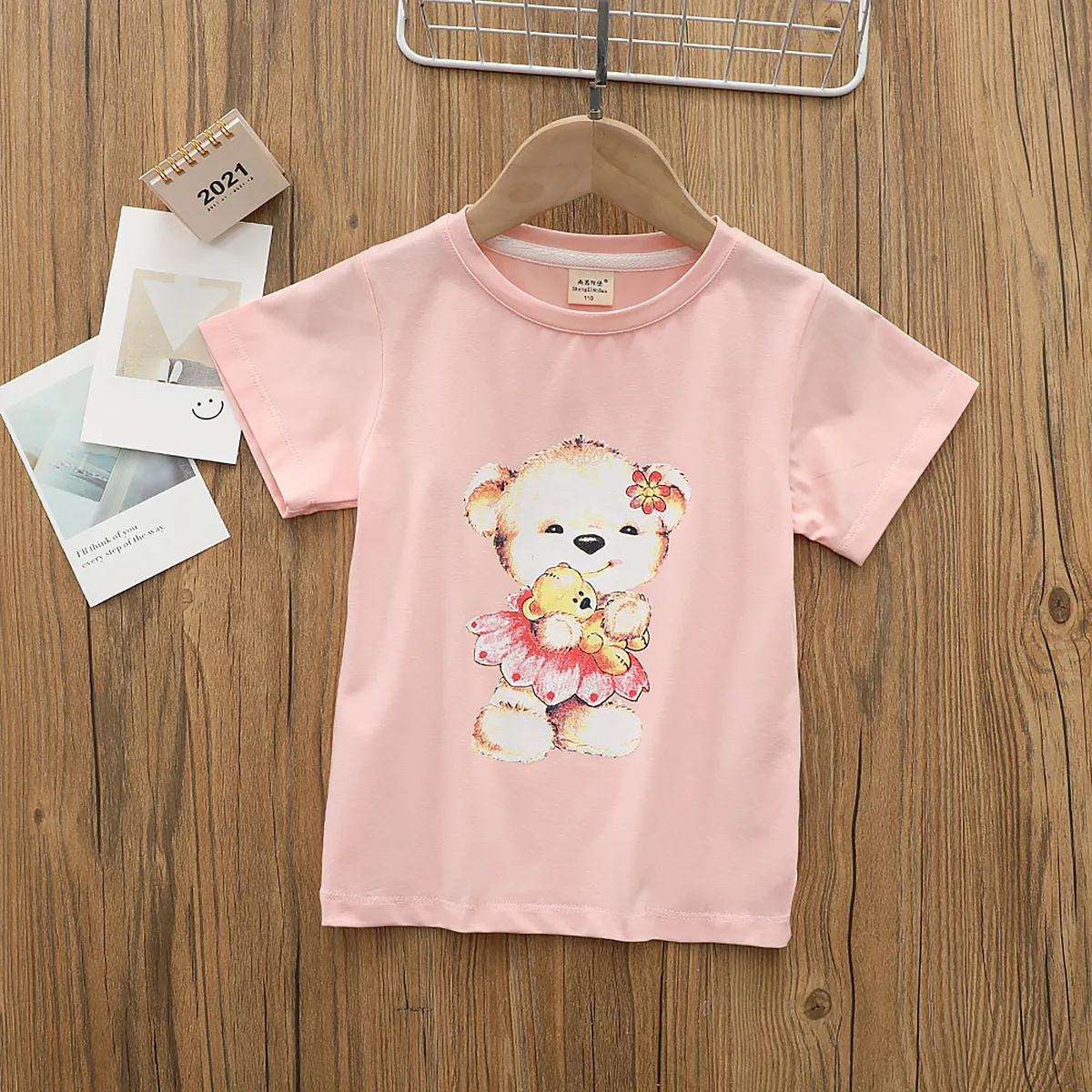 

2021 summer new Korean children's short sleeve printed children's T shirt girls half sleeve top TZ105